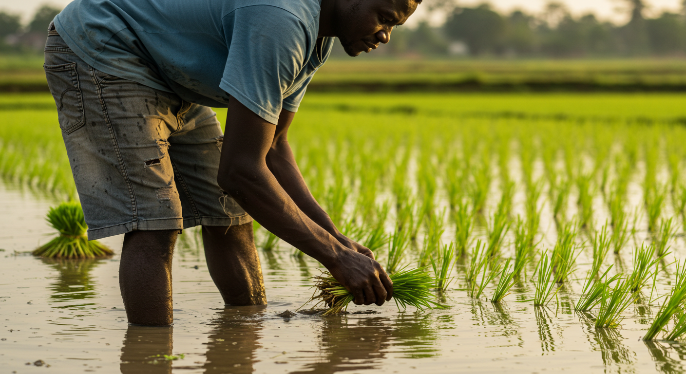 Hands planting seedlings